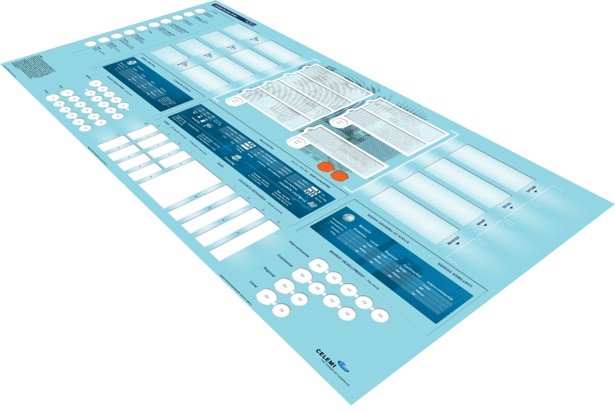 Board of CELEMI Decision Base™ business simulation